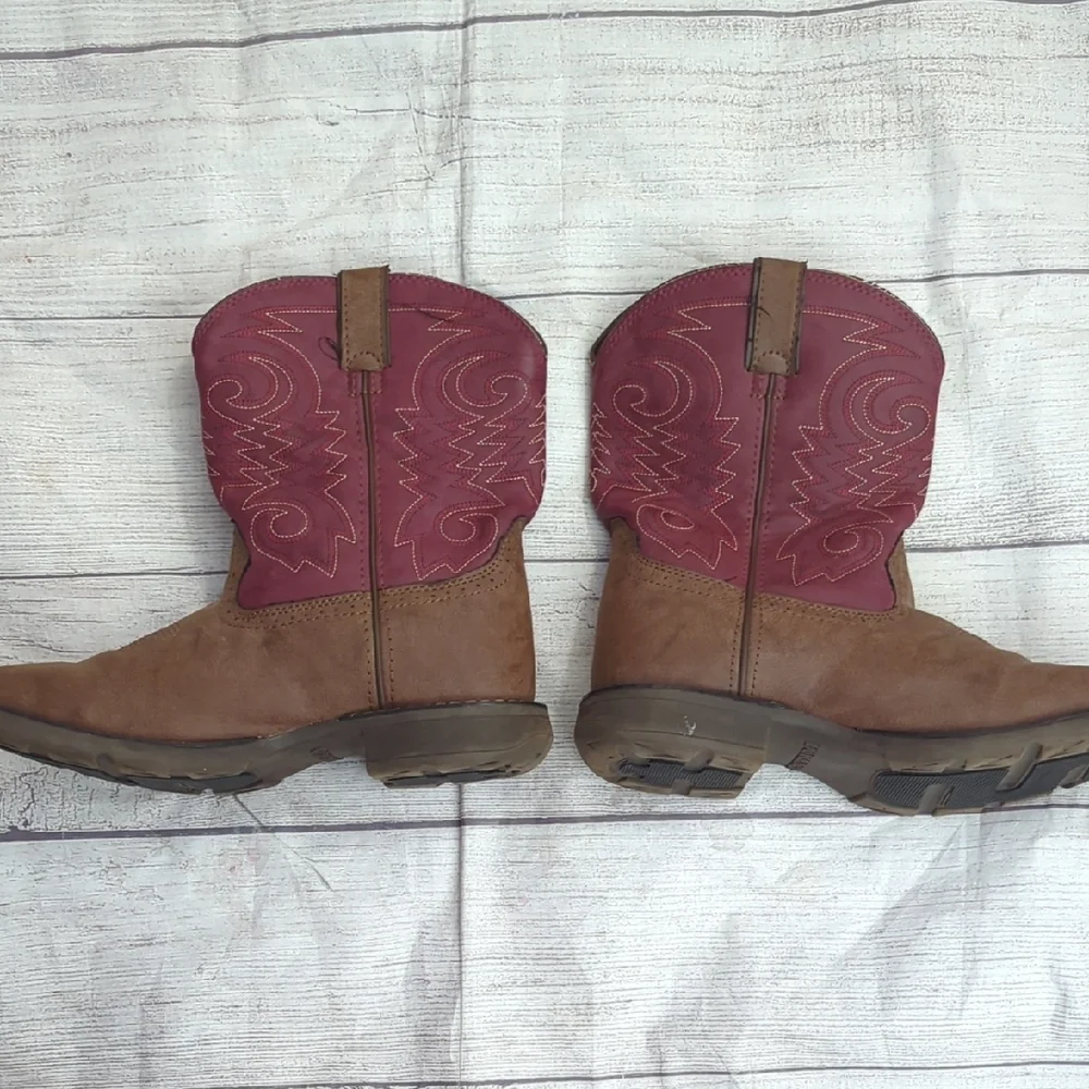 Durango Brown and Burgundy Kids Western Boots
